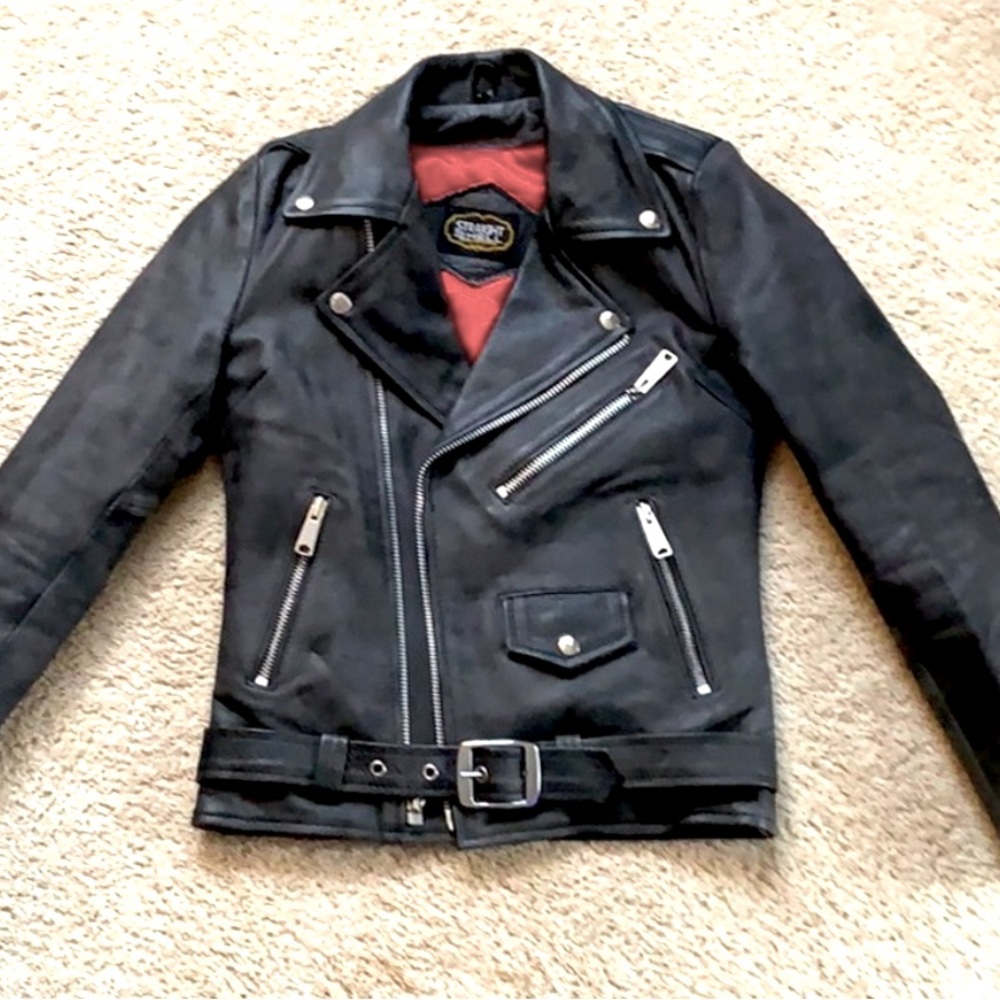 Straight To Hell women’s leather biker jacket like new size small